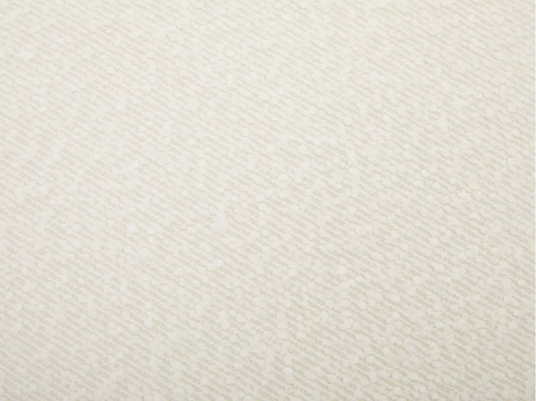 Lot de 6 chaises en tissu bouclette et bois d'hévéa - Blanc et Noir - JASMENA