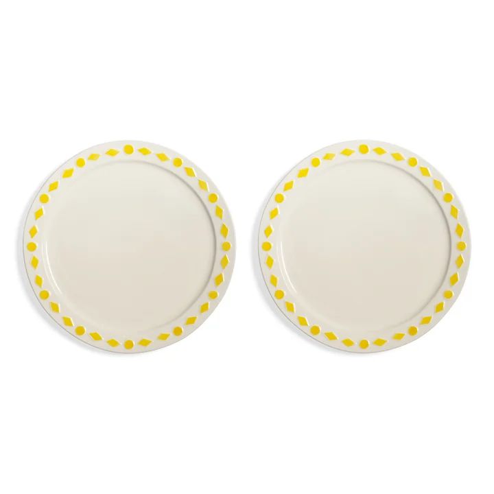 &klevering - Folk Teller, Ø 27,5 cm, gelb (2er-Set)