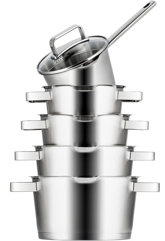 Sola - Diamond Pannenset - 5 Delig - Ø 16, 18, 20, 24 cm - RVS - Zilver
