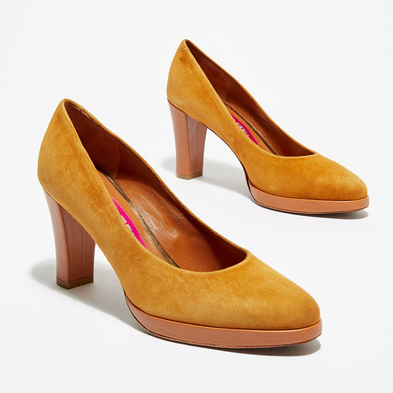 Carel Escarpins en Velours de Cuir Euterpe camel - Talon 9 cm