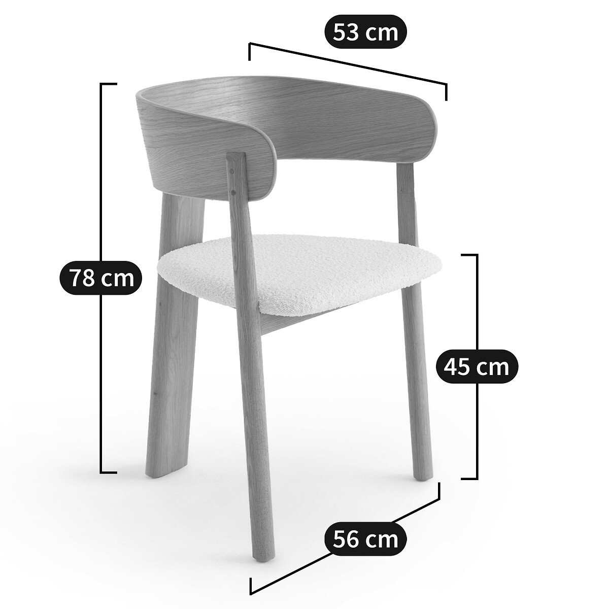 AM.PM<br>Mesa e poltrona em carvalho e bouclé, Marais
