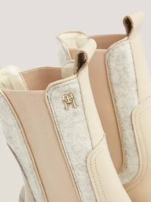 Botas Chelsea de couro contrastante