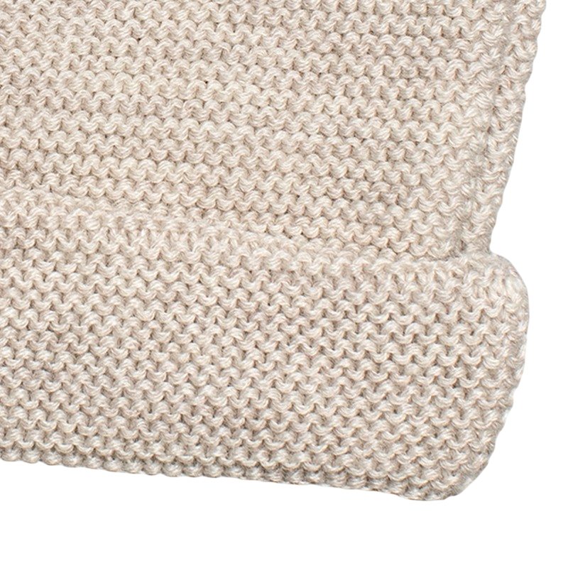 Mütze Merinowolle beige-mélange