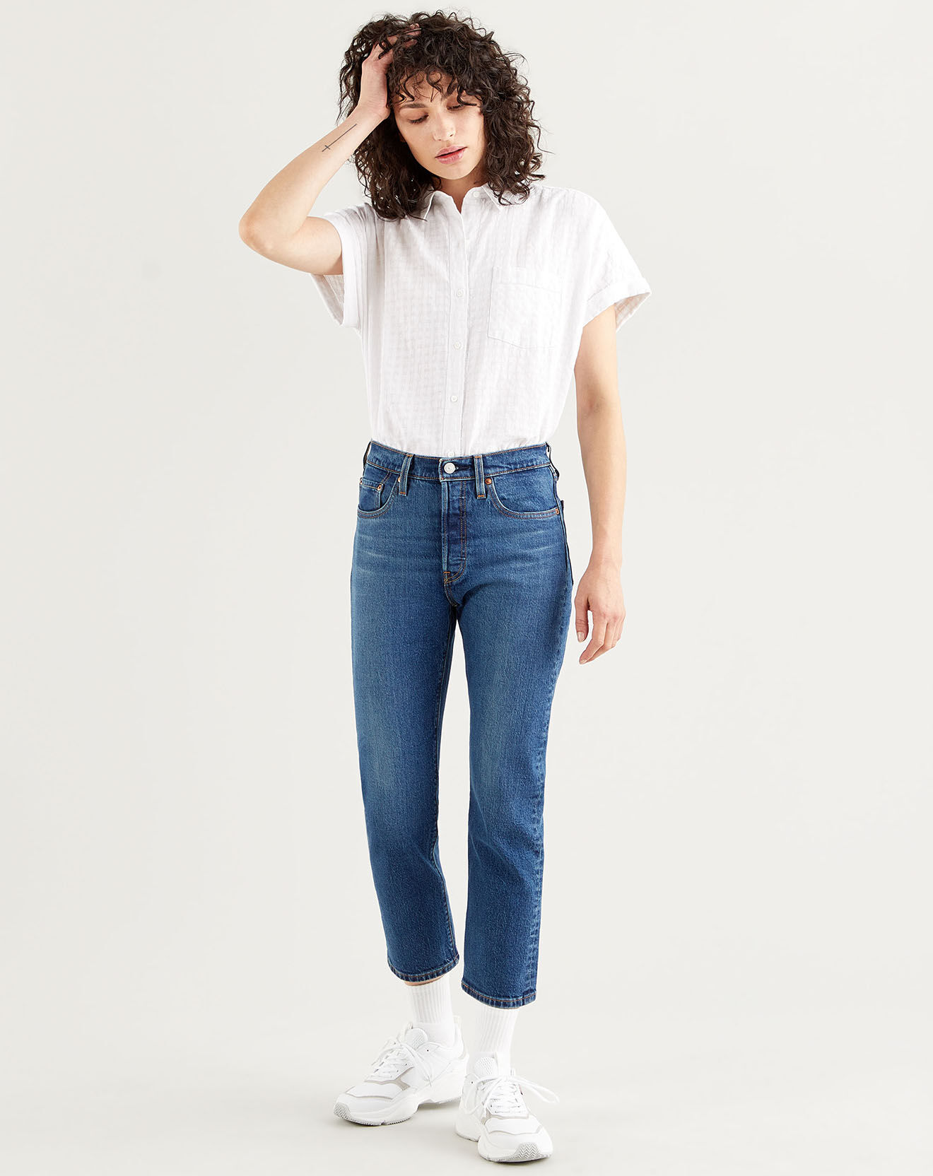 Levi's® Chemise en Lin & Coton Laney Button blanche