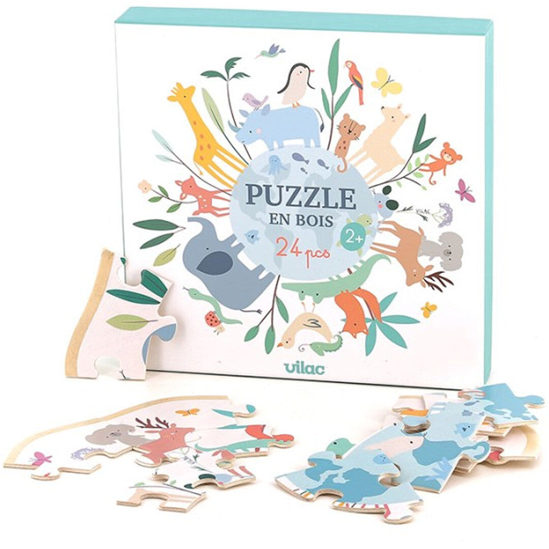 Vilac puzzel de wereld rond - 24st