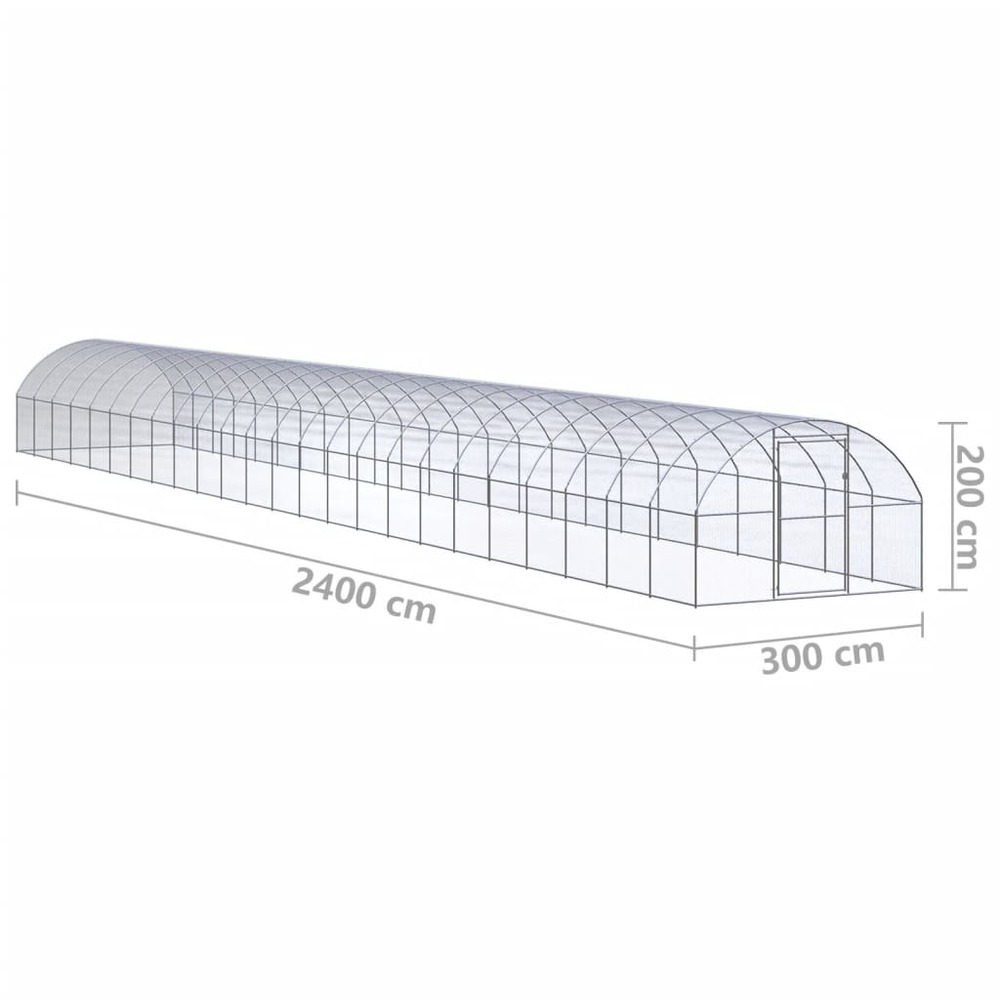 Poulailler d'extérieur 3x24x2 m acier galvanisé