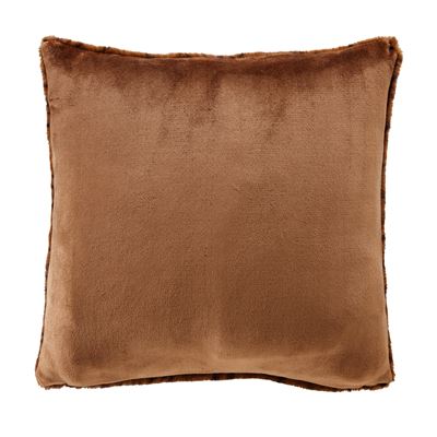 Housse coussin imitation fourrure léopard