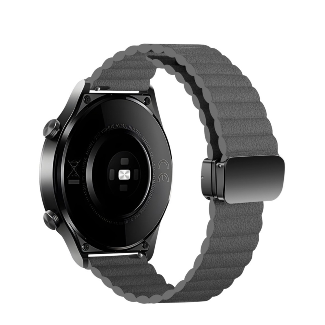 Samsung Galaxy Watch 3 (45mm) Kunstleder Armband mit Magnet-Verschluss (Gelenkumfang: 170-220mm) - Grau