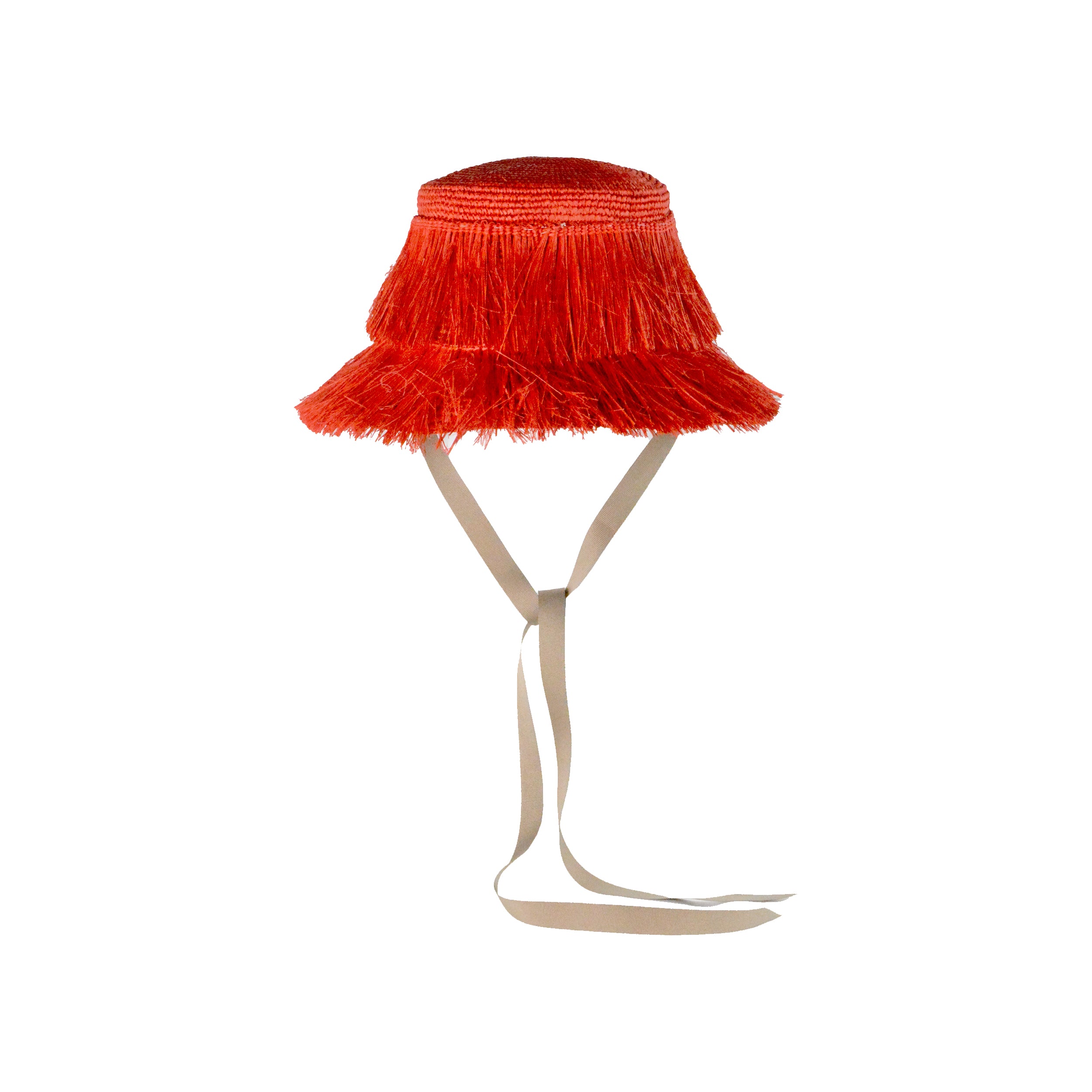 Chapeau abat-jour effiloché avec ruban étroit