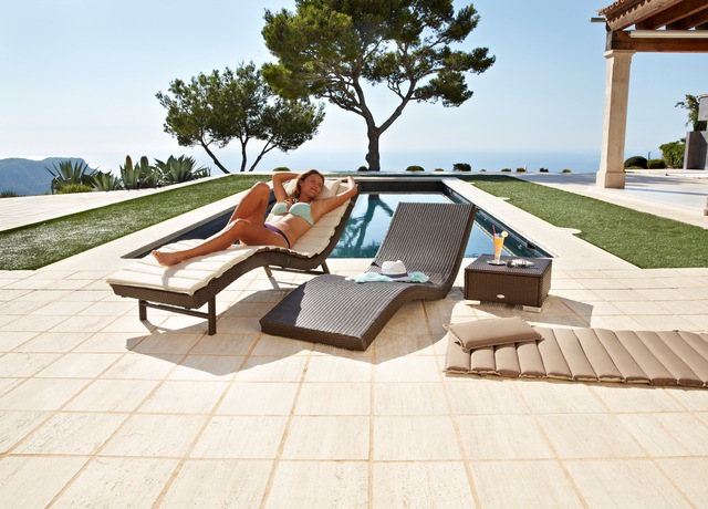 MERXX Gartenliege »Piacenza« Polyrattan, braun, inkl. Wendeauflage