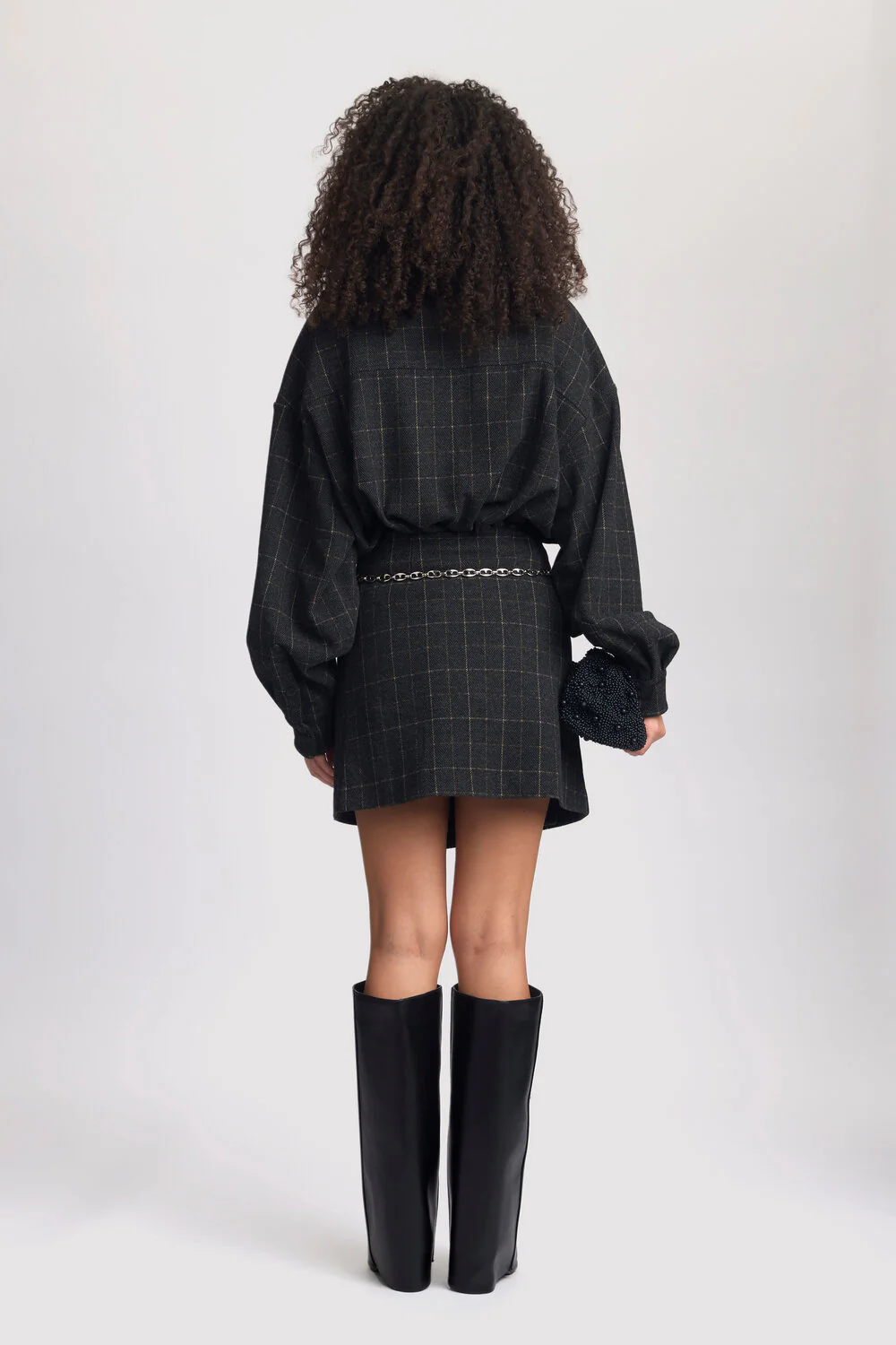 GESTUZ  Gracie MW nederdel - Black and brown check