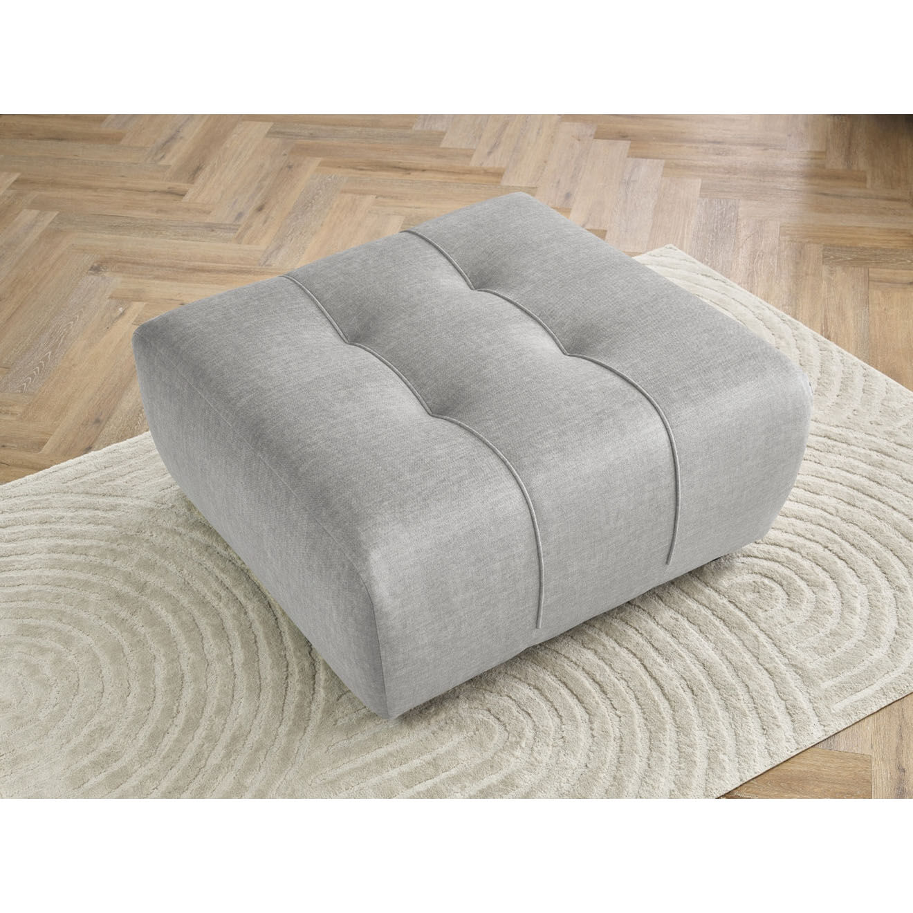 Bobochic Pouf en Velours Arsène gris clair - 100x100x45 cm