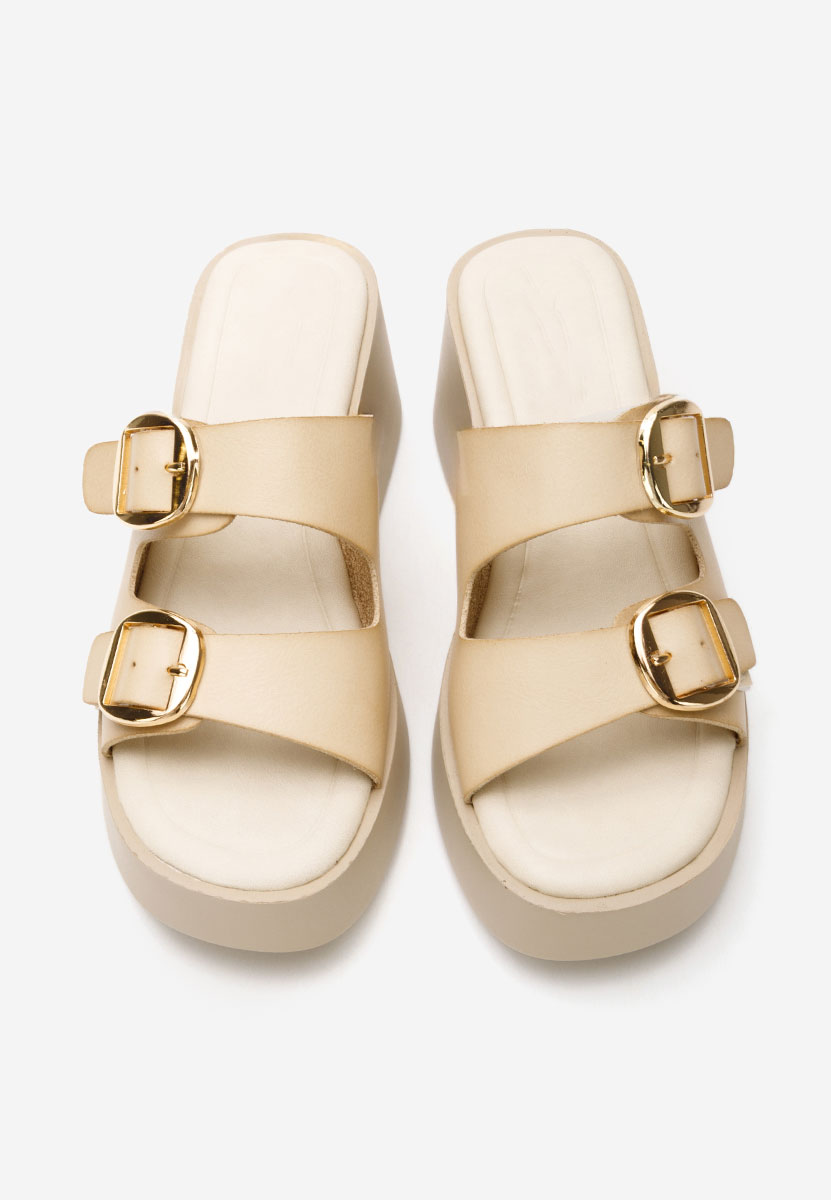 Mules à plateforme beige Petricia
