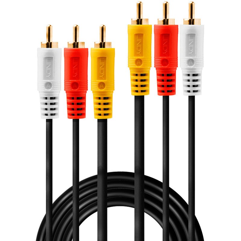 Lindy 35695 câble audio 10 m 3 x RCA Multicolore
