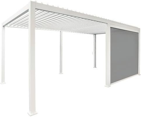 Green Spirit Pergola Sonnenrollo Mirador für 3m Pergola Classic & Deluxe - Weiß, Windschutz, Sonnenschutz, Sichtschutz Paneel