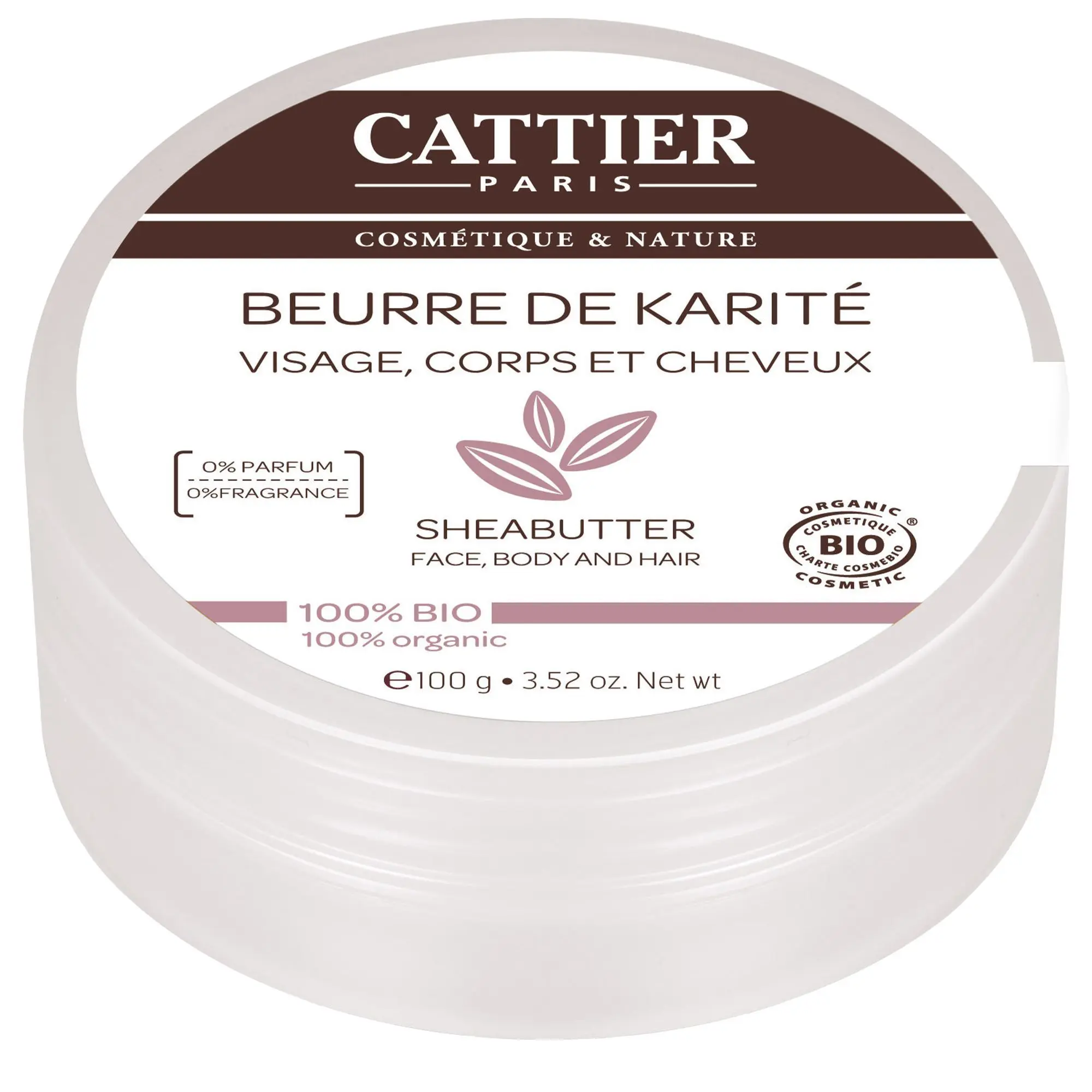 Cattier - Beurre de Karité 100% BIO Beurre de Karité- Soin corps et bain