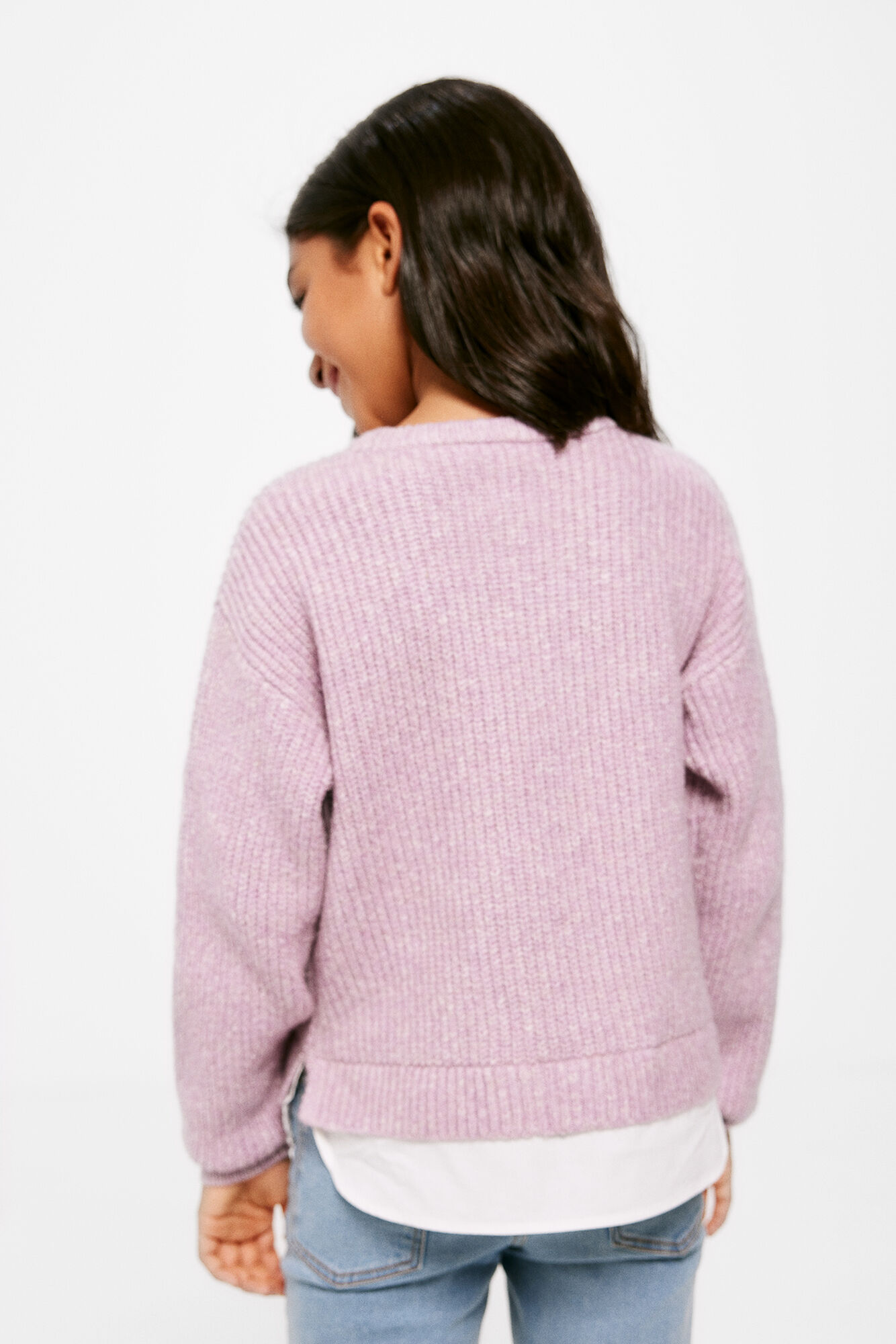 Suéter bicolor para meninas
