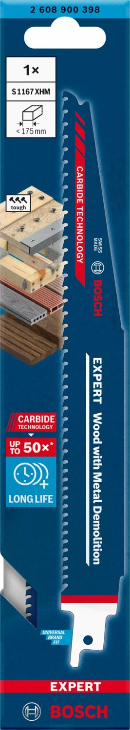 Bosch 2608900398 EXPERT Reciprozaagblad S1167XHM Wood with Metal Demolition