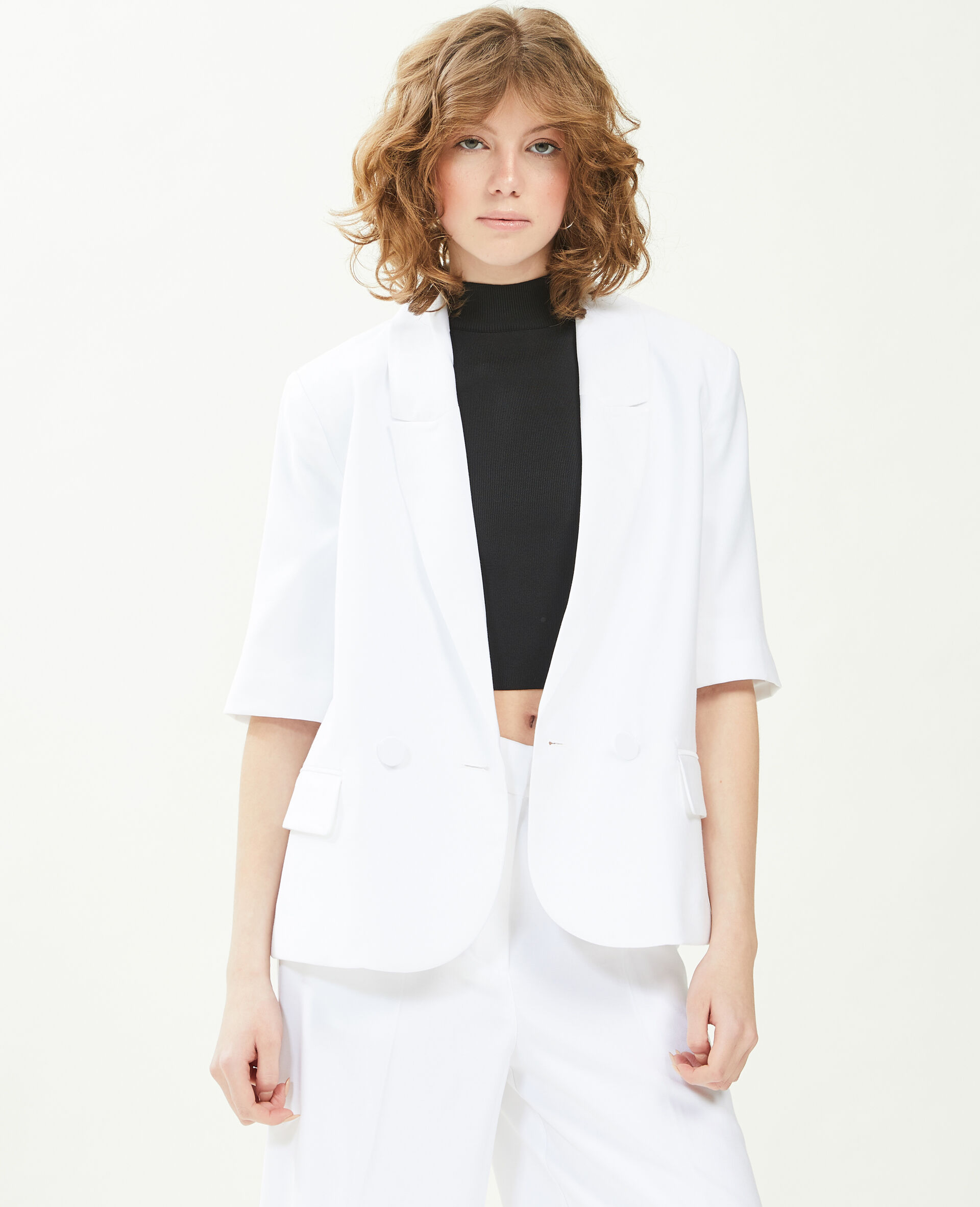 Veste blazer manches courtes - Blanc