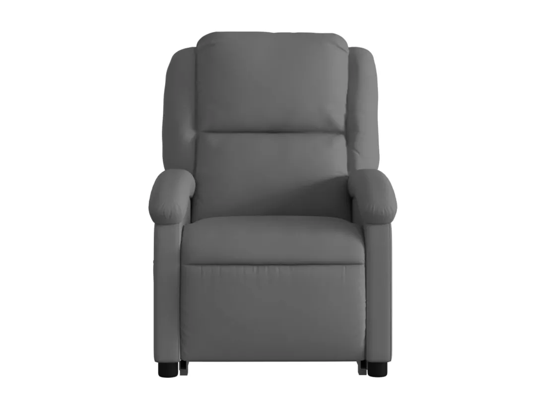 Fauteuil inclinable électrique gris cuir véritable