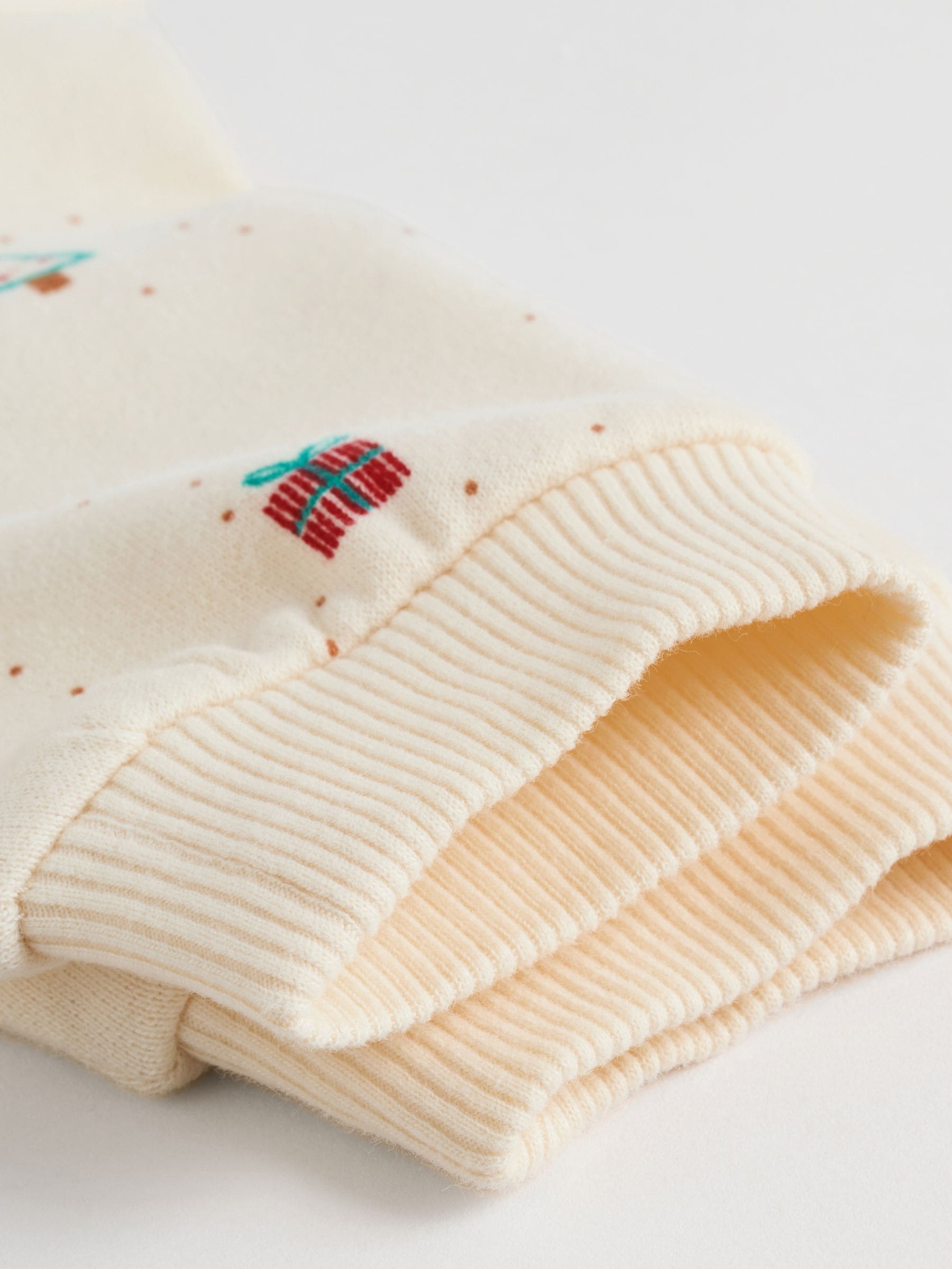 Crème - Kerstmis Sweat en Joggingbroek Baby Set (0mnd-2jr)