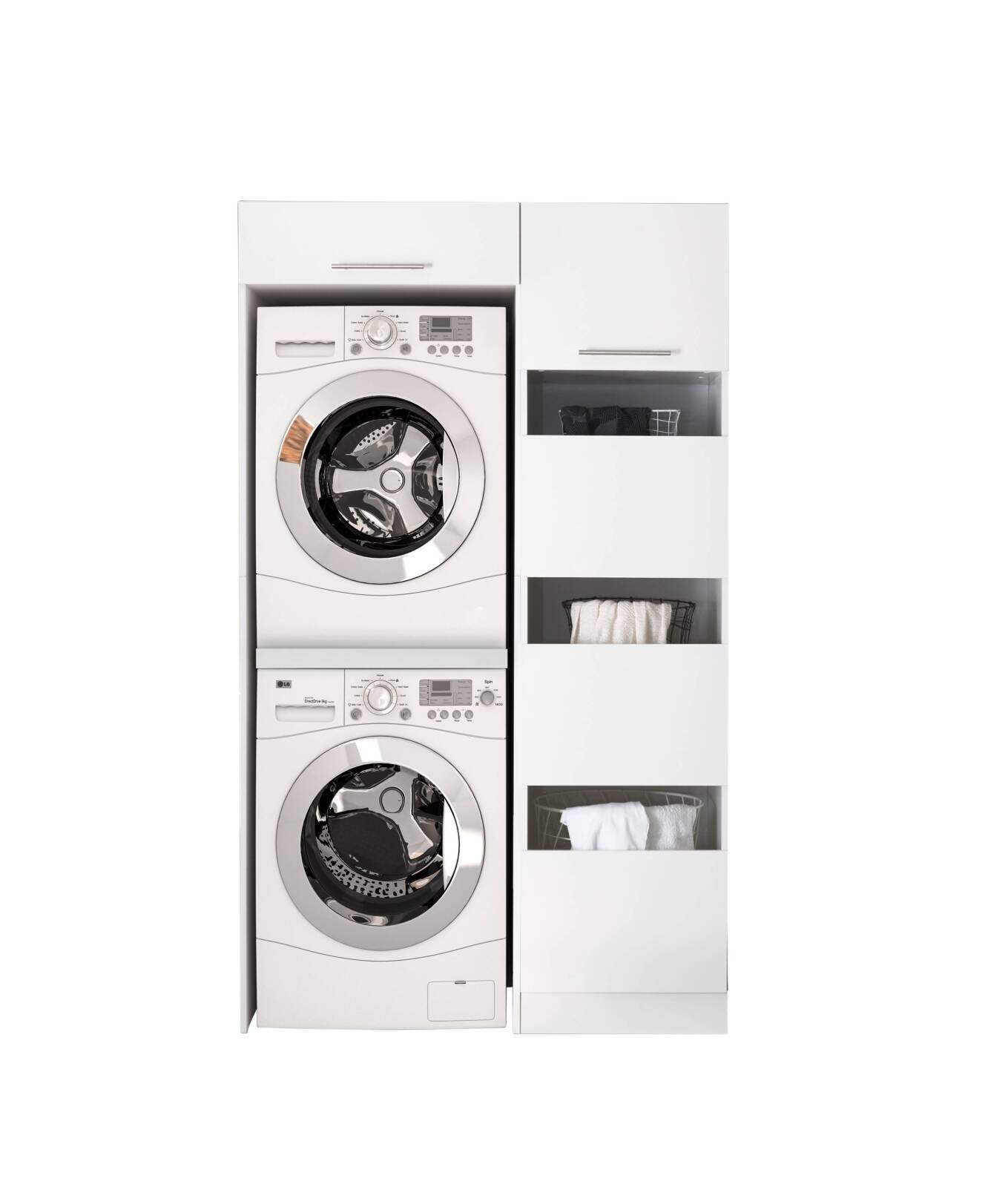 RESPEKTA 2-teiliges Hauswirtschaftsraum-Set CLARA - weiß matt - 117,4 cm