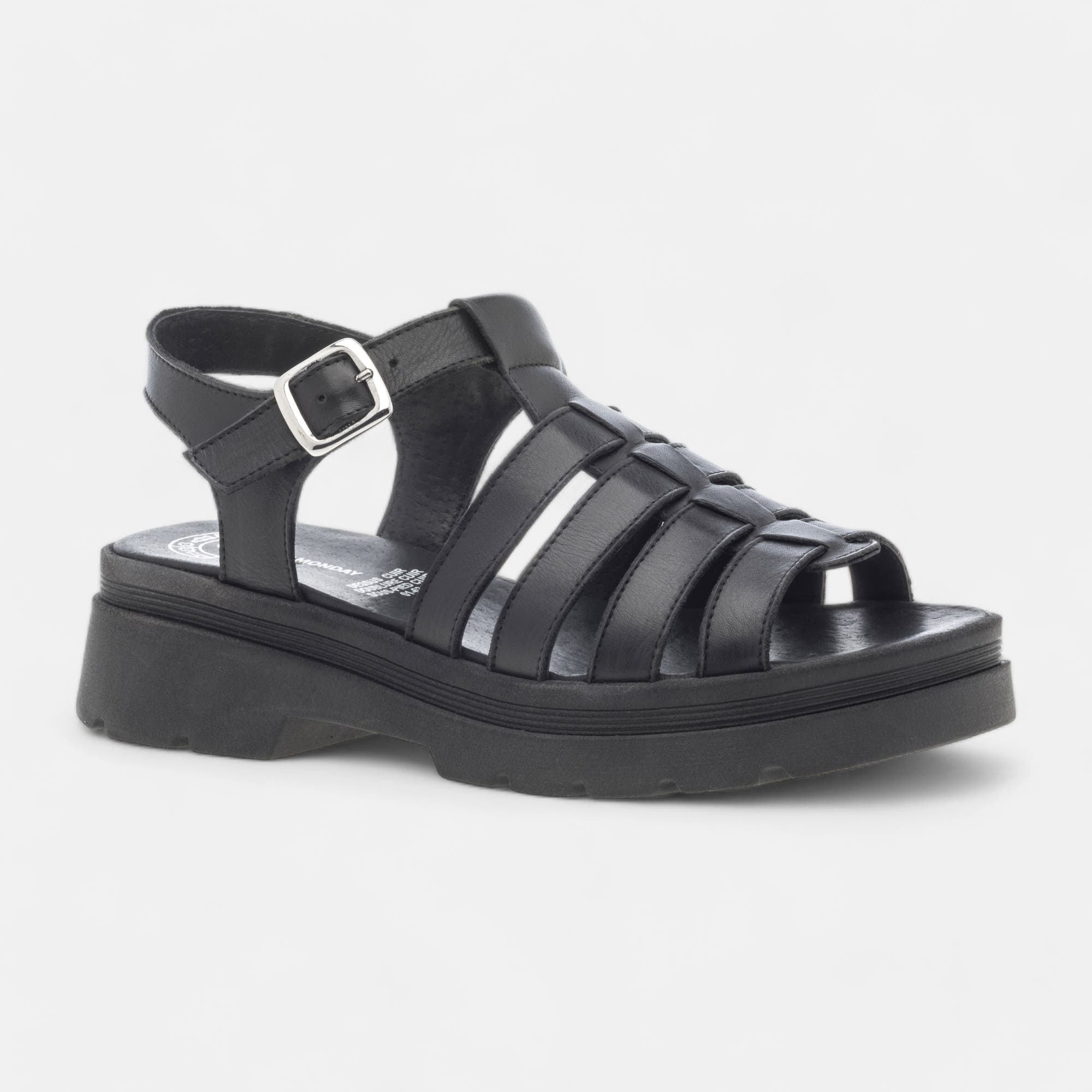Sandales Femme en cuir noir