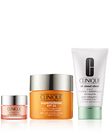 Clinique Superdefense Set mit Cream SPF 25 Skin 50ml-30ml-5ml