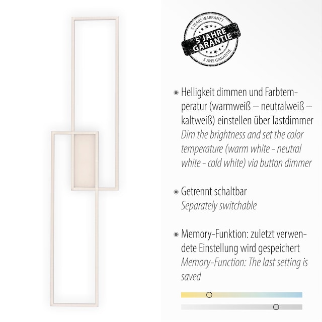 LED-Deckenleuchte Asmin 109,5x25,5 Alu