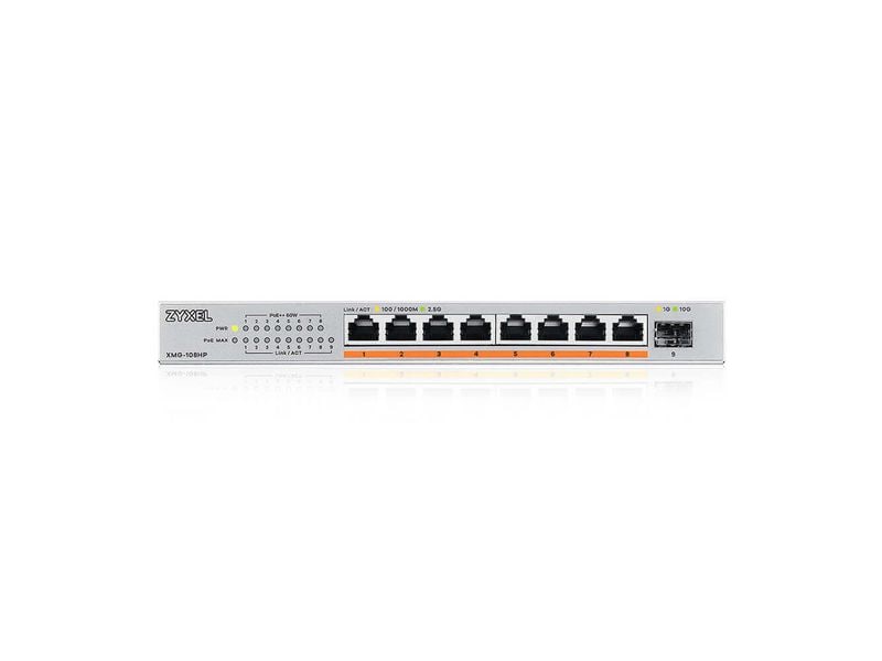 Zyxel PoE   Switch XMG-108HP 9 Port Hochleistungs-2.5G Unmanaged Switch mit 10G Uplink – Effizienz für professionelle Netzwerkanforderungen