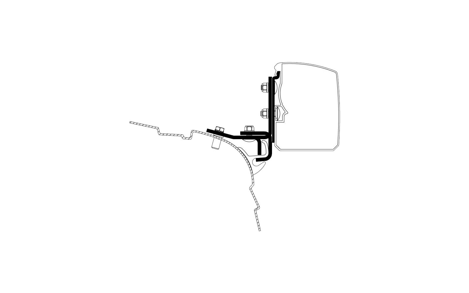 Thule Omnistor 3200 Multi Rail Markisenadapter VW T5 / T6 Linksverkehr