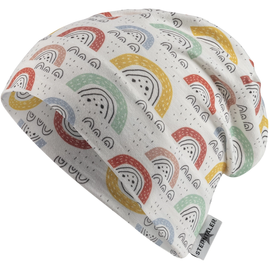 Sterntaler Slouch-Beanie Regenbogen ecru