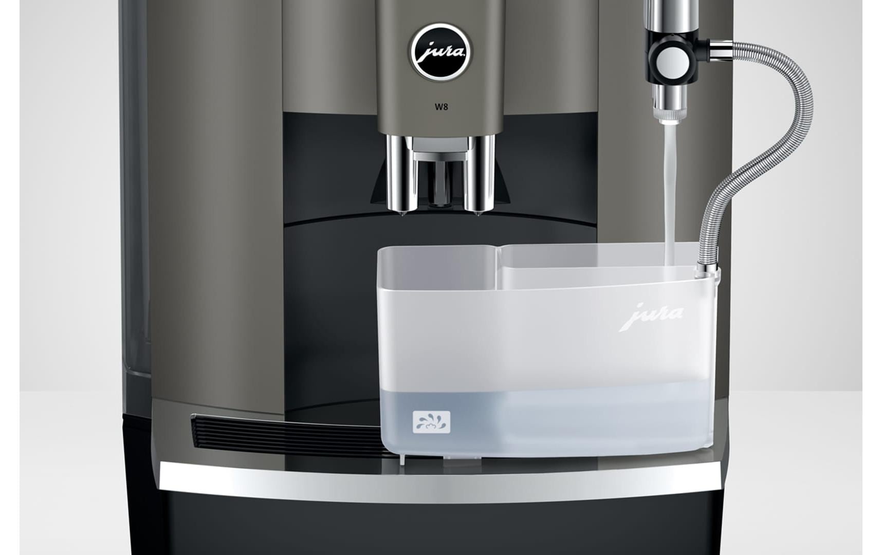 Kaffeevollautomat W8 Dark Inox (SA)<br>Zwei-Tassen-Vollautomat für eine Vielzahl von Kaffeegetränken