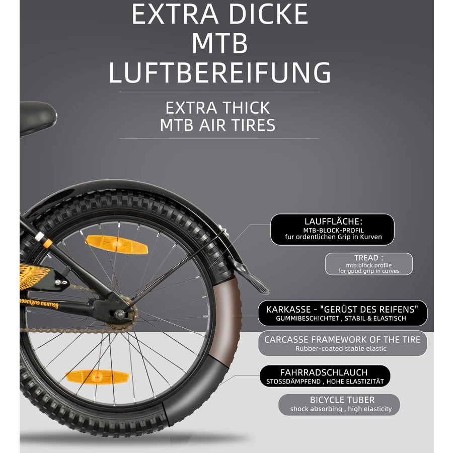 PROMETHEUS BICYCLES® Tandem Fahrradanhänger 18 Zoll
