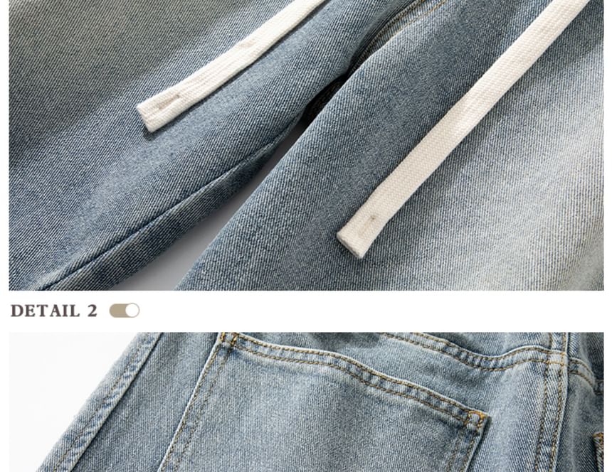 purplelouve - Mid Rise Washed Label Applique Denim Shorts