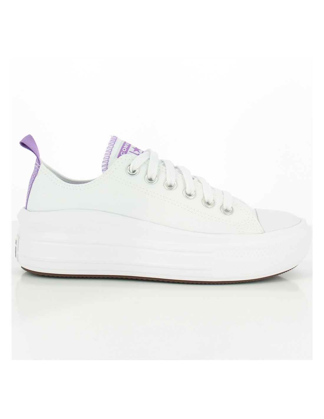 converse sneakers compensées basses femme ctas move ox blanc mauve