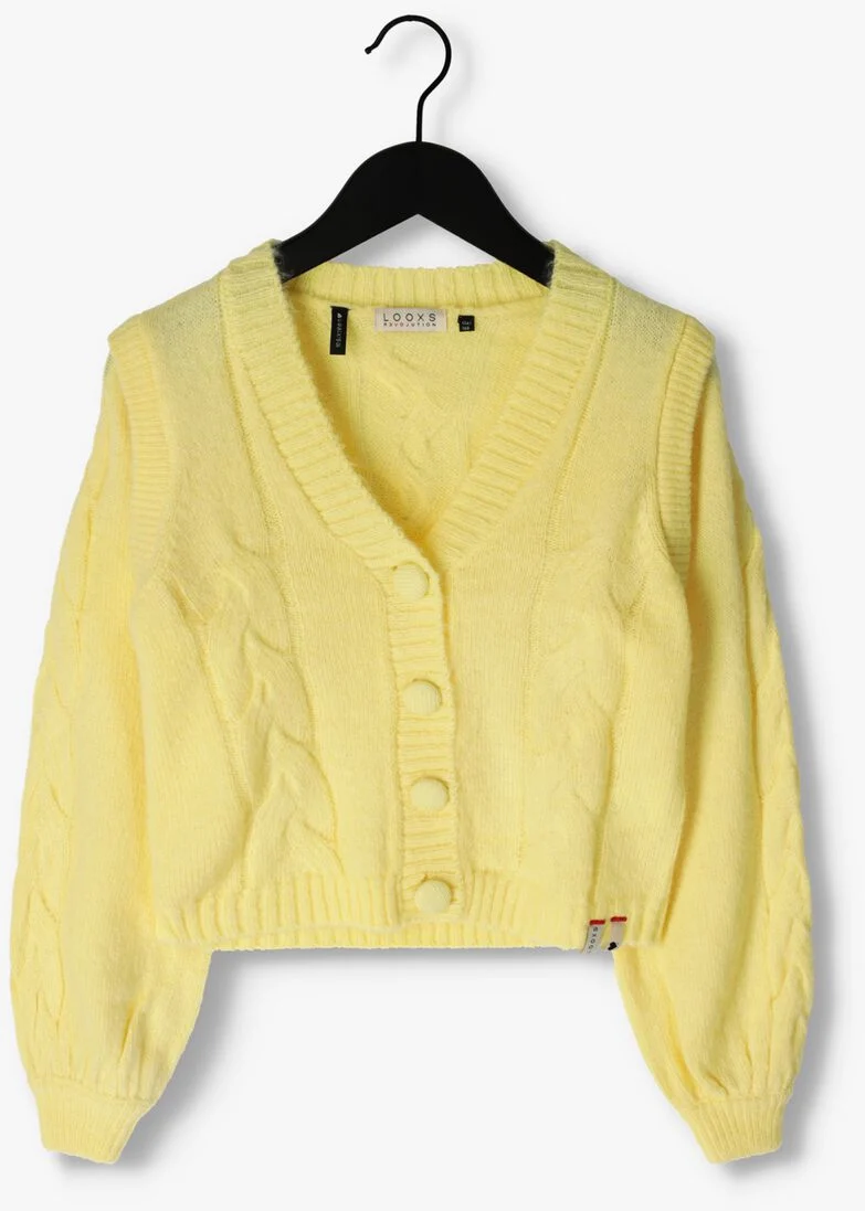 LOOXS gele looxs vest 10sixteen knitted cardigan