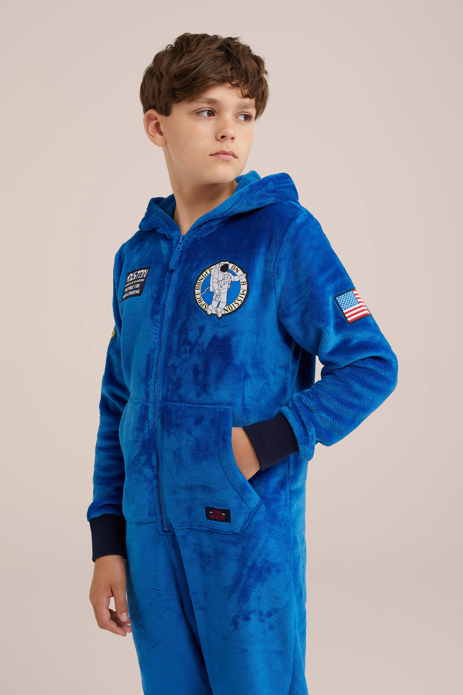 WE Fashion Onesie astronaut blauw