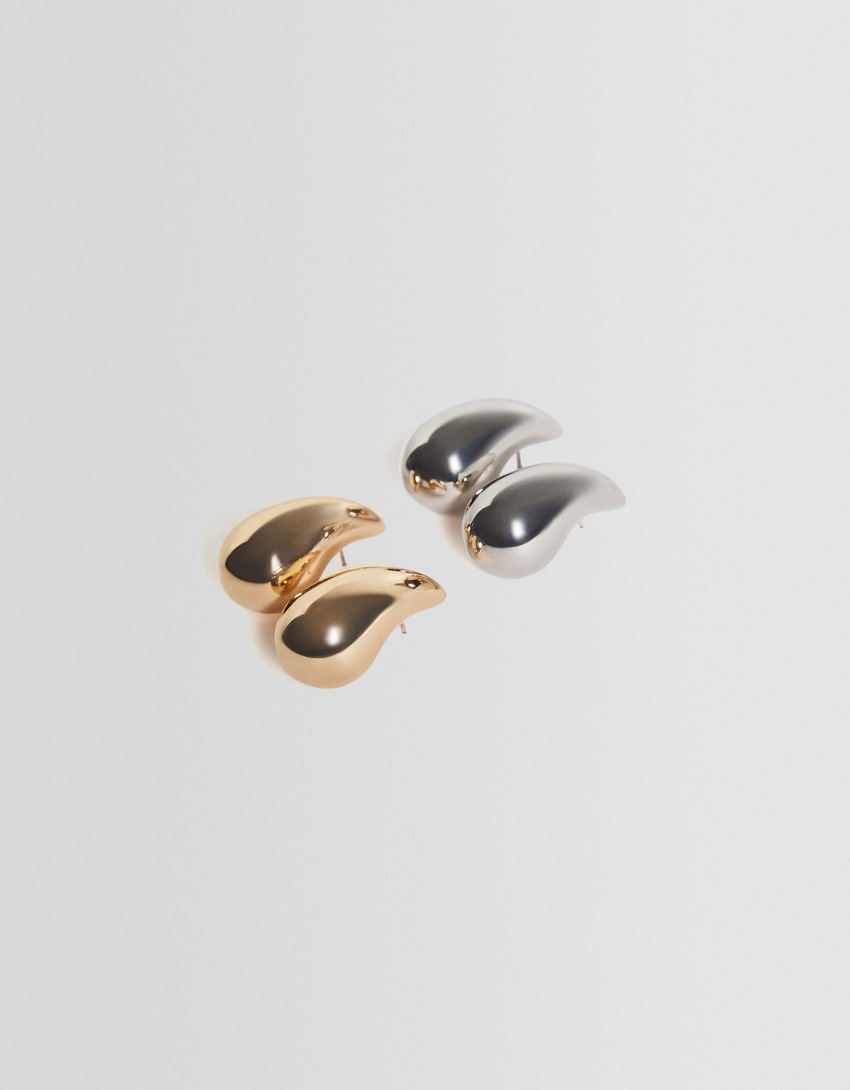 Conjunto de 2 pares de brincos em formato de gota