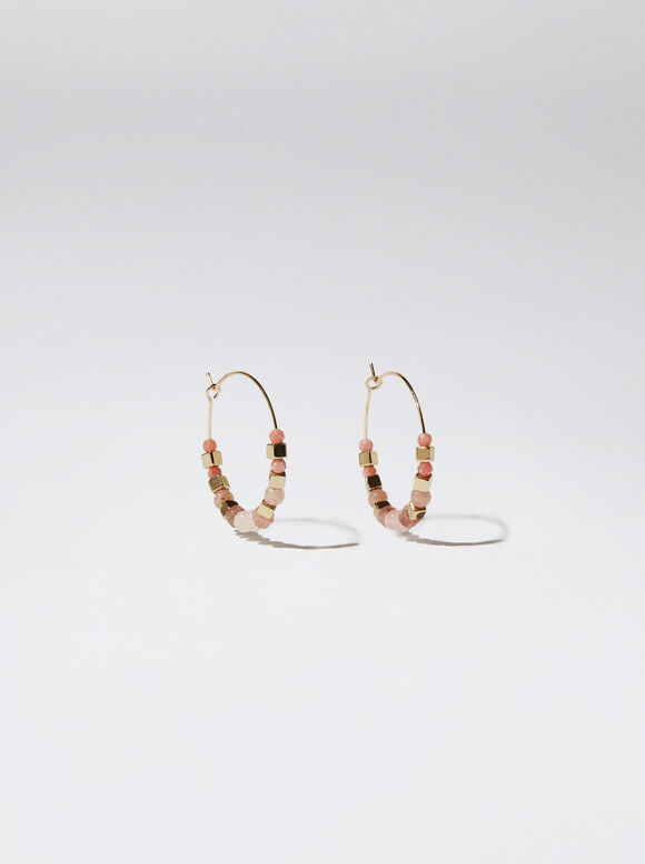 Brincos de argola com pedra - Multicoloridos