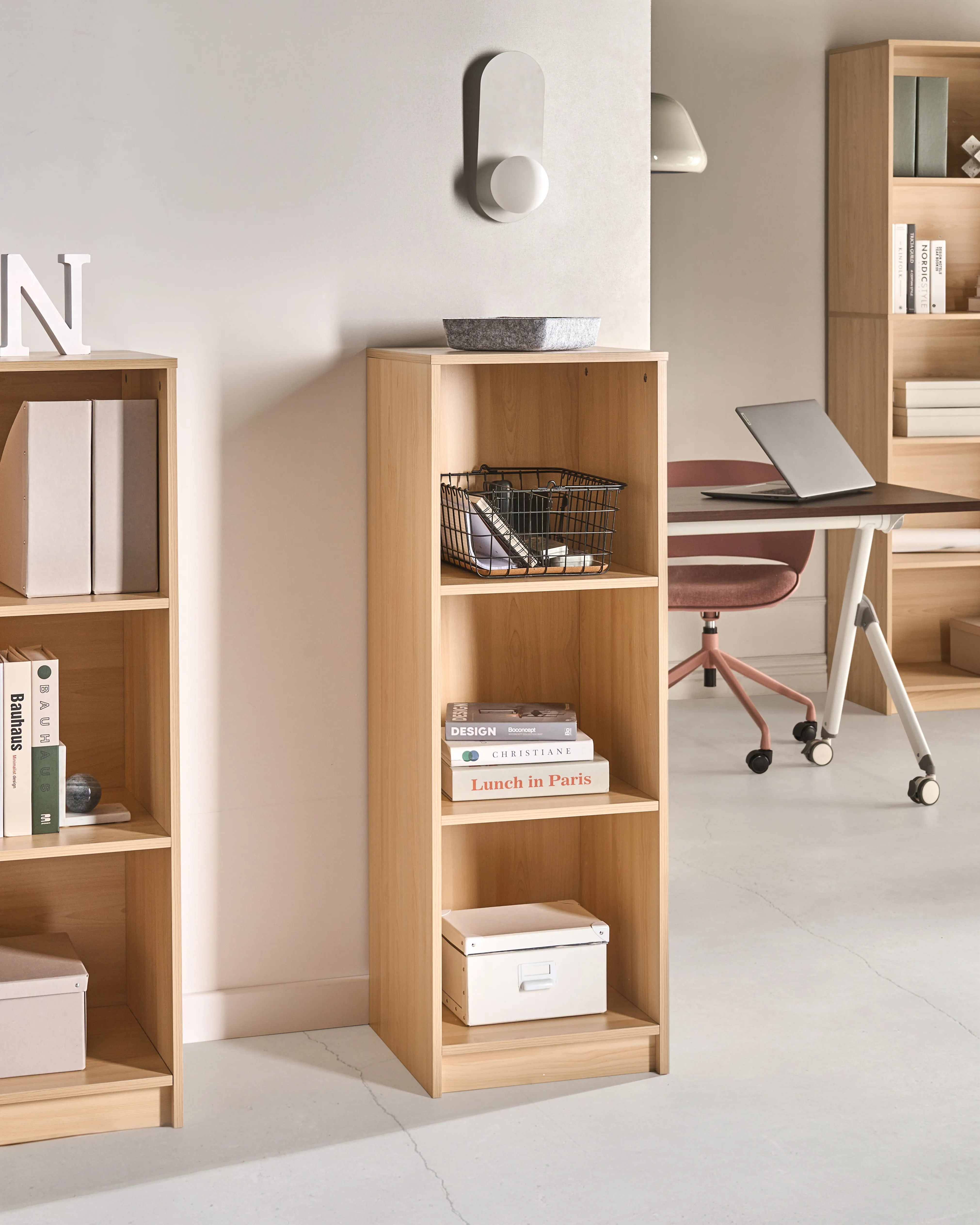 Boekenkast met 3 planken ZEHNA 117 cm Lichtbruin