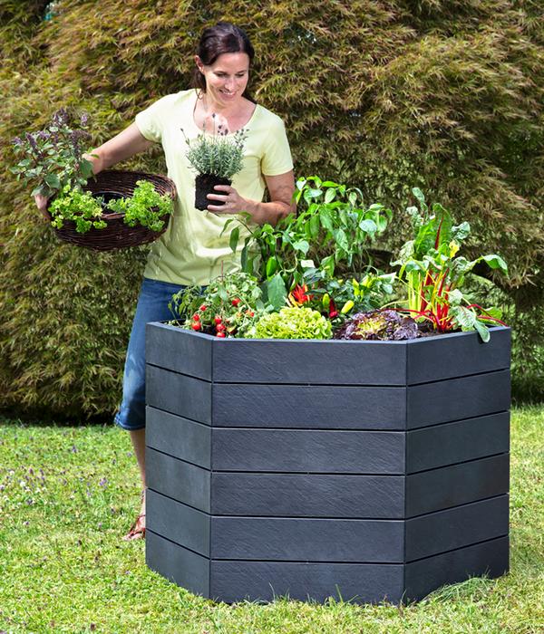 Garantia Kunststoff-Hochbeet Ergo Stone inkl.