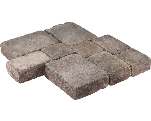 Rechthoekige straatsteen, antieke stijl, bruinachtig-veelkleurig, 28 cm x 21 cm x 7 cm