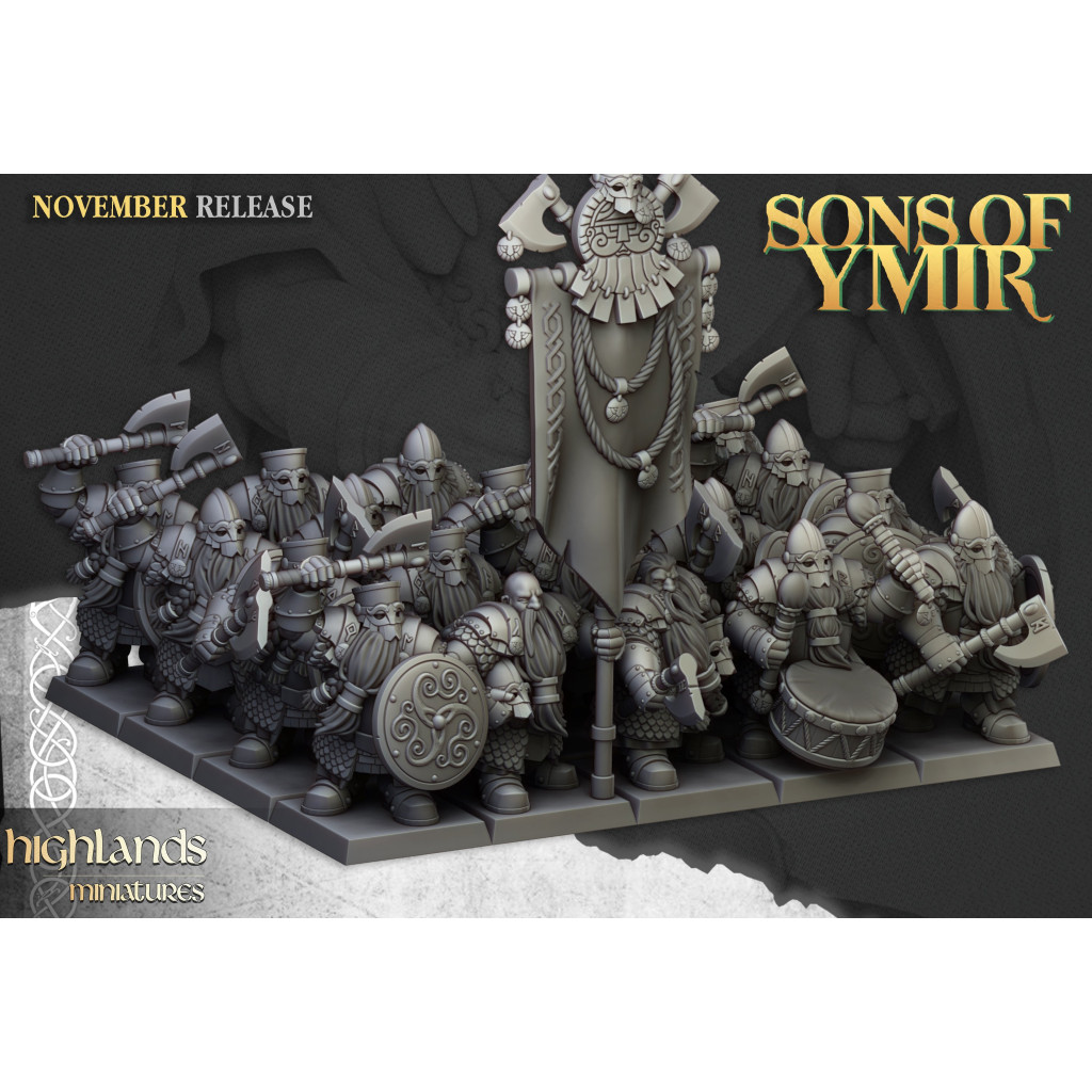 Highlands Miniatures - Sons of Ymir - Guerriers Nains