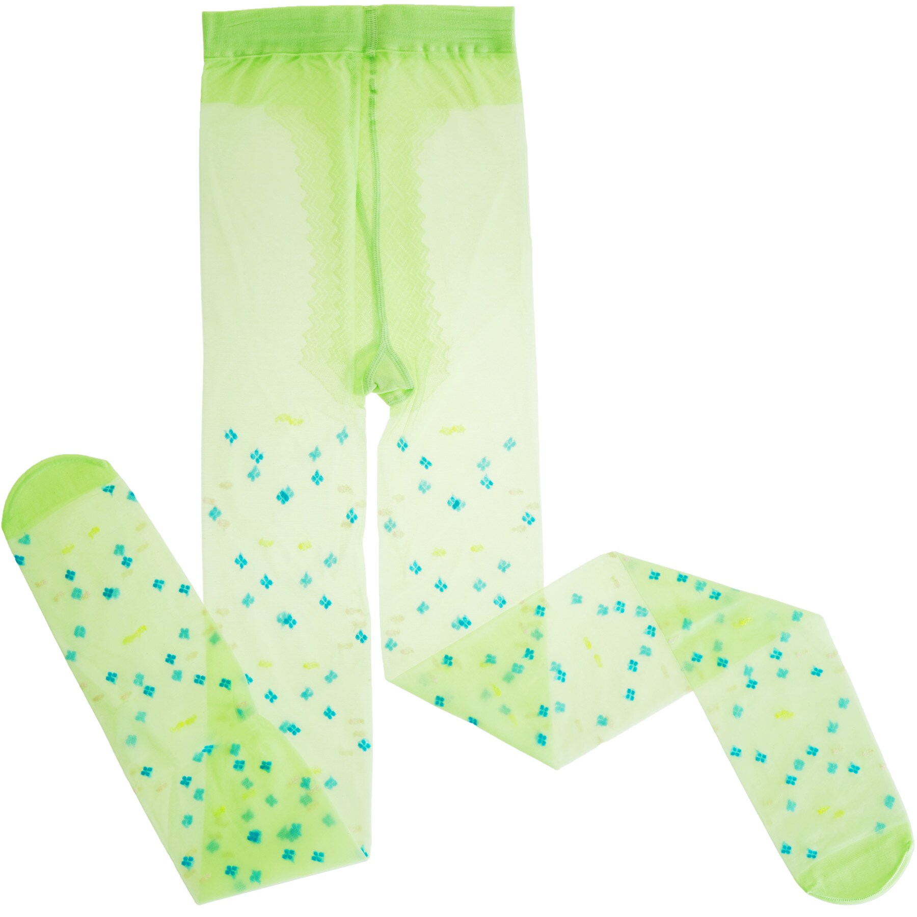 tectake® St. Patrick’s Day Feinstrumpfhose mit Kleeblättern und Punkten