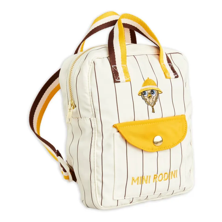 Mini Rodini Sac à Dos Chouette Matière Recyclée | Ecru