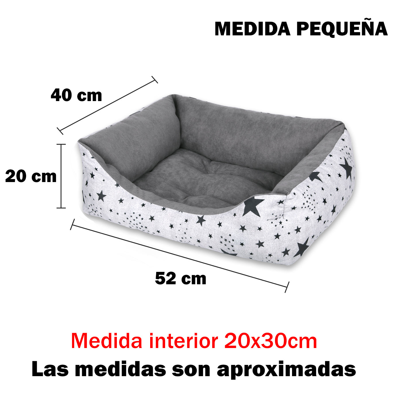 HOME MERCURY - Cesta, Cama confortável para cães, gatos e outros animais de estimação, com enchimento de fibra, resistente ao desgaste e durável (Grande, Estrelas)