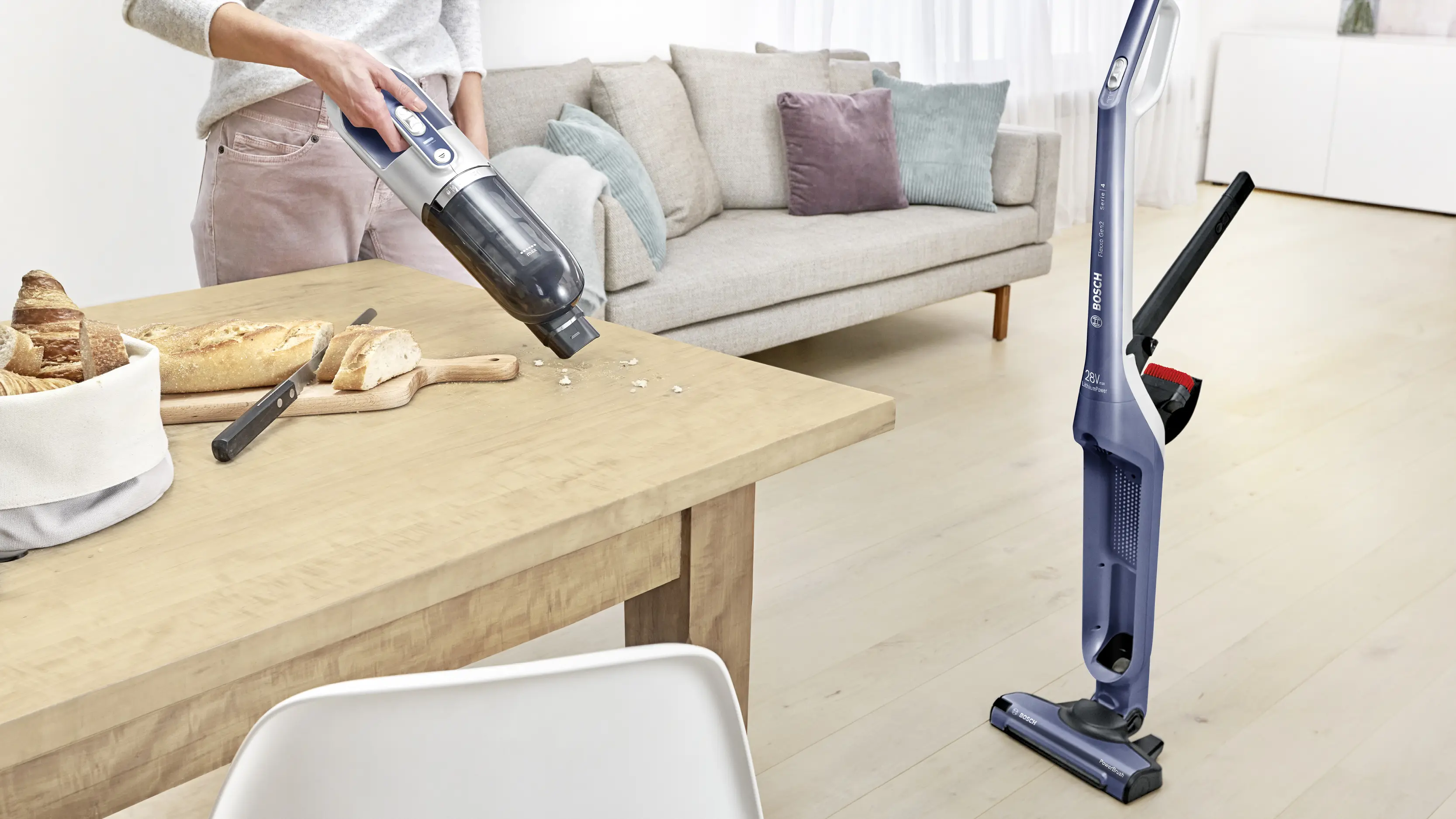 Serie 4 Draadloze steelstofzuiger Flexxo Gen2 28Vmax Blauw