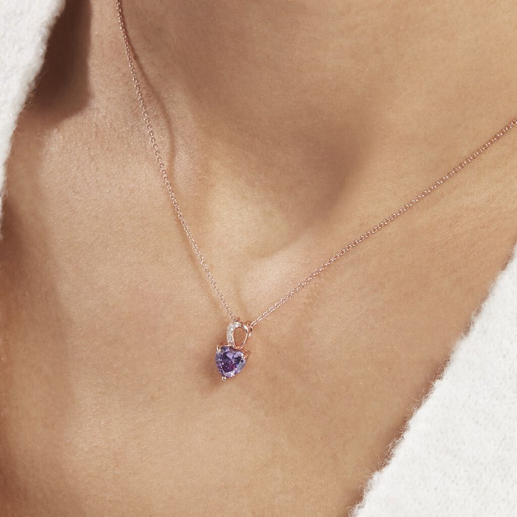 Collier Argent Rose Atieno Oxyde De Zirconium