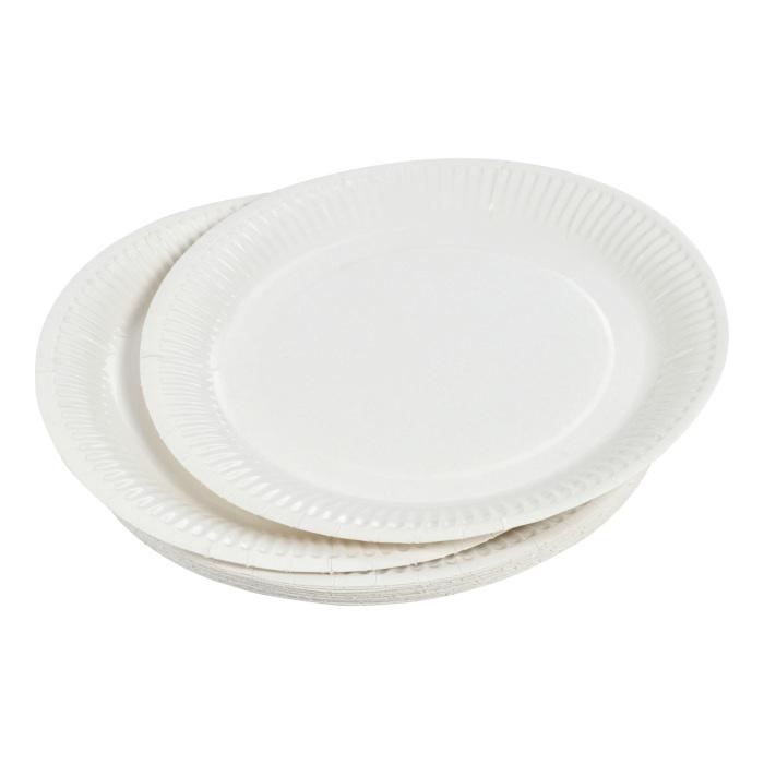 SET 20 ASSIETTES RONDES D.23CM BLANC
